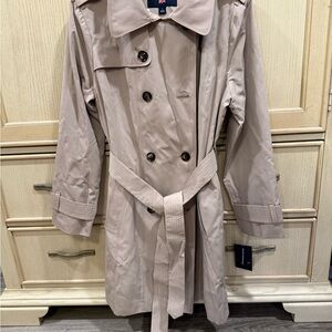 London Fog Tan Trench Coat with Belted Waist